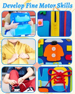 ของเล่นเสริมพัฒนาการแบบมอนเตสซอรี่ บอร์ดกิจกรรมผ้าแบบพกพาสำหรับเด็ก ของขวัญที่ดีที่สุดสำหรับเด็ก - Product Image 4