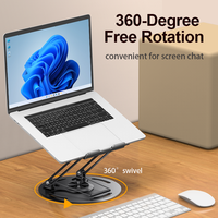 Support d'ordinateur portable ergonomique pliable en métal, réglable et portable, avec design ergonomique pour une rotation à 360 degrés pour bureau
