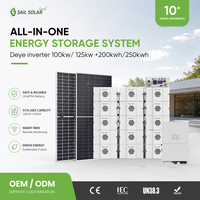 Kit solaire complet Deye hybride triphasé 100 kW 125 kW 400 V avec système de batterie HV 241 kWh 257 kWh