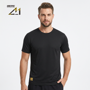เสื้อยืดแขนสั้นผู้ชายแบบกำหนดเอง แห้งเร็ว ยืดหยุ่น โพลีเอสเตอร์ สแปนเด็กซ์ ระบายอากาศได้ดี เหมาะสำหรับออกกำลังกาย ฟิตเนส เล่นกีฬา รับผลิตแบบ OEM ODM ราคาประหยัด - Product Image 2