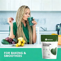 Complément alimentaire en poudre de spiruline - Riche en vitamines, minéraux et fibres alimentaires