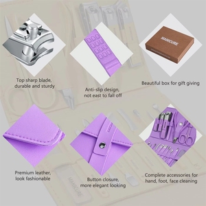 Kit de Manicura de 16 Piezas, Juego de Cortaúñas Profesional de Acero Inoxidable, Herramientas de Cuidado y Pedicura con Estuche de Cuero de Lujo - Product Image 6
