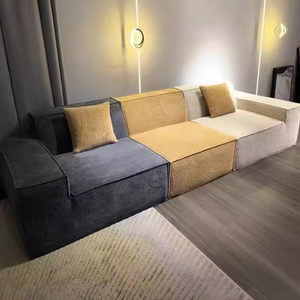 Modular Sectional Chesterfield Two Seat Lazy Compressed <b>Bed</b> Set Square Shape Fabric Cover Modern Design Mall Use 40D Foam Vacuum - Product Image 3