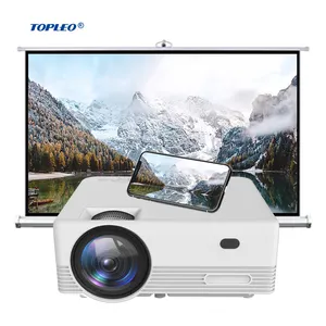  Topleo WholesaleホームシアタープロジェクターLcd Miracast Airplay4kフルHd1080pポータブルホームシアターLcd Androidプロジェクター