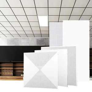 <b>Metal</b> Ceiling Tiles 24 X 24 In Perforated Minimalist Design For Office Commercial Use - Product Image 1