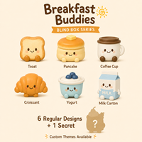 Série de figurines mystère personnalisées OEM ODM Breakfast Buddies, boîte surprise, figurines miniatures mignonnes et kawaii, poupées PVC personnalisées