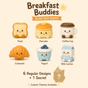 Caja Sorpresa Personalizada OEM ODM <span class=keywords><strong>de</strong></span> la Serie <span class=keywords><strong>de</strong></span> Comida Breakfast Buddies, Muñeco Coleccionable en Miniatura Kawaii, Muñeco <span class=keywords><strong>de</strong></span> PVC Personalizado - Product Image 2