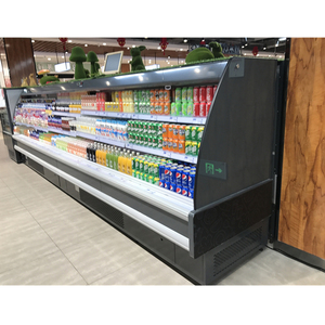 Réfrigérateur commercial semi-hauteur multi-étagères ouvert pour supermarché, idéal pour boissons et aliments frais - Product Image 4