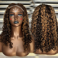 Perruque frontale en dentelle HD 13x6 sans colle, pré-épilée, couleur, cheveux vierges bruts, bouclés en vagues profondes, 100% cheveux humains