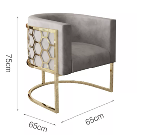 Ghế ăn nhà hàng kim loại, ghế sofa salon, ghế ăn hiện đại phong cách Bắc Âu bằng thép không gỉ, ghế ăn bọc nhung - Product Image 4