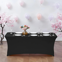 Nappe rectangulaire extensible en spandex non tissé de 6 pieds avec couleur et design personnalisables pour mariages et événements