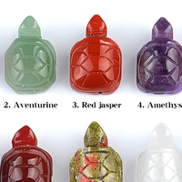 Décoration Feng Shui en pierre naturelle sculptée en forme de tortue de 1 pouce, petit ornement DIY