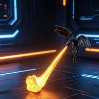 Lampe décorative de nuit en forme de dragon volant bleu lumineux imprimé en 3D avec effet de flamme