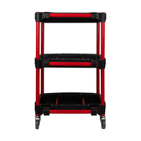 Chariot de rangement pour outils de voiture avec poignée et roues Chariot d'atelier roulant en plastique