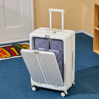 Valise à roulettes classique de luxe durable avec roues silencieuses, poche avant ouverte, coque rigide