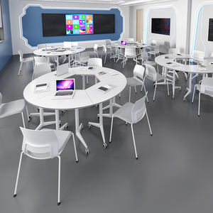 Moderne Draagbare Kantoor Opvouwbare <span class=keywords><strong>Computer</strong></span> Bureau Opvouwbare Mobiele School Opvouwbare Conferentie Training Kamer Tafel - Product Image 4