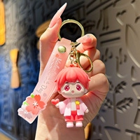 Porte-clés en caoutchouc souple et PVC faits à la main, écologiques, mignons, pour couples, avec design 2D/3D, cadeau créatif pour la Saint-Valentin, vente chaude