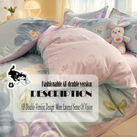 Ensemble de literie 4 pièces en coton biologique 100% européen de luxe, taille King, toutes saisons, écologique, imprimé géométrique, housse de couette moderne
