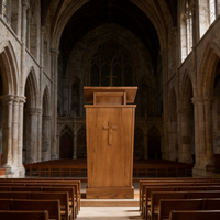 Pupitre d'église en bois massif de qualité supérieure pour la lecture religieuse de la Bible et les discours de sermons
