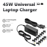 Pengisi Daya Laptop Universal 45W untuk Dell HP Acer Asus Samsung Sony Toshiba Gateway Fujitsu Delta NEC Chromebooks Ultrabook