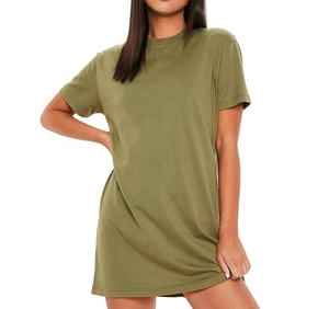 green emerald velvet dress Loose-Fit T-Shirt Dress Set main image 0