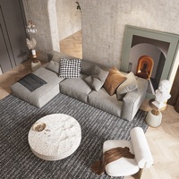 Uxury-muebles de sala de estar, juego de sofá pequeño y grande de 2023 L.