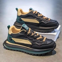 Chaussures de sport décontractées pour hommes, style vintage, à plateforme épaisse, avec blocs de couleur, semelle souple absorbant les chocs, pour la marche quotidienne et les activités de plein air