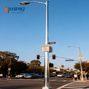 Poste de Alumbrado Público de Acero Galvanizado en Caliente Hepu, Poligonal, de 5M-35M, con Luces Solares de Alta Calidad para Exteriores - Product Image 2