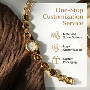 Orologi da Donna Vintage in Lega Personalizzati OEM, Quadrante Ovale, Bracciale con Perline in <span class=keywords><strong>Occhio</strong></span> di Tigre, Orologio da Polso Retrò per Signore, Vendita all'Ingrosso - Product Image 6