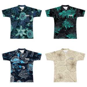 FQハワイアロハビーチシングレットアウトフィット花柄トロピカルフルボタンダウンカスタムデザイン昇華プリントポロシャツ - Product Image 5