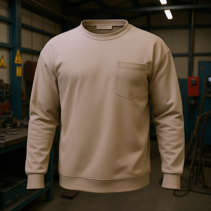 Camisa de Trabajo de Manga Larga de Algodón Resistente al Fuego para Hombre con Bolsillo, Talla XL, Gris - Product Image 2