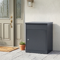Boîte de dépôt de colis de sécurité murale extérieure noire, personnalisée, étanche, avec revêtement en poudre, pour immeuble d'appartements