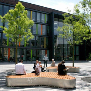 Stainless Steel Wood Panel Outdoor Chair Oval Contemporary <b>Garden</b> Furniture Durable - Product Image 4