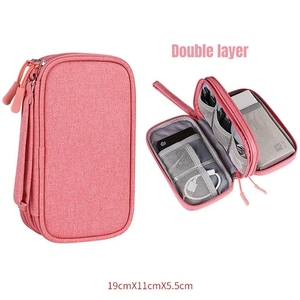 Travel Organizer <b>Bag</b> Cable Storage Organizers Pouch Carry Case Portable Waterproof Double Layers Storage <b>Bags</b> for Cable Cord - Product Image 4