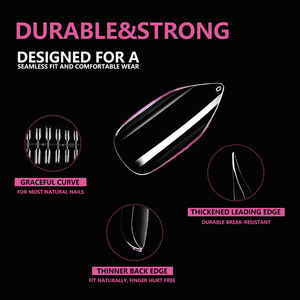 Unghie Finte Corte JIEYU CE in PMMA/ABS, Indossabili, Stile Francese Appuntito, Professionali per Donne, Senza Curva C, Punte per <span class=keywords><strong>Nail</strong></span> Art - Product Image 5