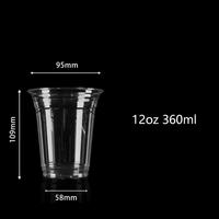 Op maat bedrukte 12oz 16oz 20oz 95mm transparante wegwerp PET koffiebekers met deksel zonder rietje