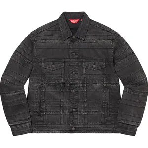 DIZNEW Custom Washed Men Cotton Jeans Jacket High Quality Black Denim Jacket Made In China