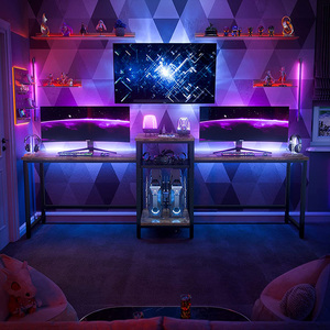 Vekin Furniture – bureau d'<span class=keywords><strong>ordinateur</strong></span> 2 personnes <span class=keywords><strong>en</strong></span> <span class=keywords><strong>bois</strong></span>, bureau de bureau Double <span class=keywords><strong>et</strong></span> Long avec étagères de rangement ouvertes <span class=keywords><strong>et</strong></span> support d'<span class=keywords><strong>imprimante</strong></span> - Product Image 6