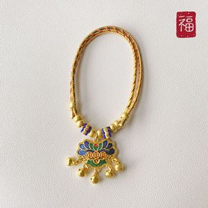 Collier tressé de style chinois pour animaux de compagnie, collier doré pour chats et chiens, décoration de collier avec pendentif de longévité. - Product Image 4