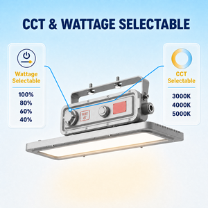 ไฟส่องสว่าง LED ป้องกันการระเบิด 100W IP66 UL844 CCT เลือกกำลังไฟได้ AC277-480V สำหรับสถานที่อันตรายในโรงงานเคมี - Product Image 2