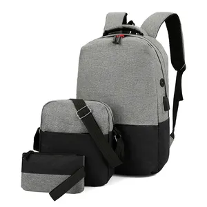 사용자 정의 방수 패션 내구성 3 종 세트 노트북 배낭 여행 비즈니스 스마트 학교 배낭 가방