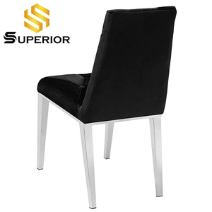 <strong>UK</strong> hot sale blue <strong>velvet</strong> dinning <strong>chairs</strong> silver stainless steel luxury dining table set dining room furniture - Product Image 5