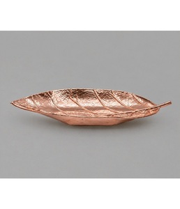 Elegant 18K Rose Gold Plated Leaf Design Tray with Premium Gift Box Stylish Wedding Home Decor Luxury Gift - Product Image 1