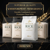 Sac d'emballage pour riz en PP tissé laminé PE transparent, résistant à l'humidité, avec poignée, impression personnalisée