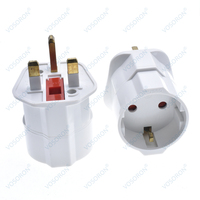 Adaptateur multifonctionnel UE Schuko vers prises UK, prise 2 broches, voyage, cuivre et ABS, 250V 13A, Dubaï Singapour