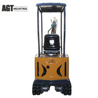 Mini-excavatrice AGT DM12-C en stock aux États-Unis, avec pince hydraulique, bras pivotant latéral et moteur Briggs & Stratton pour travaux agricoles et de construction
