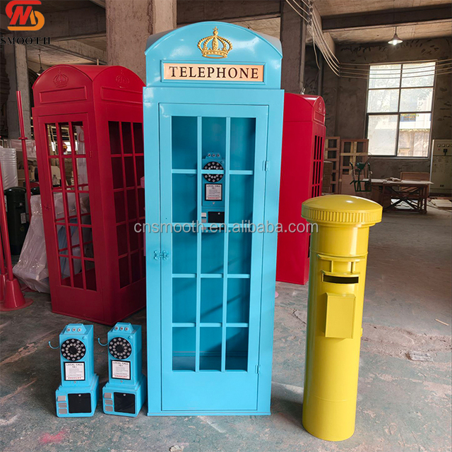 SMOOTH Party Supplies Blue Phone Booth with Audio Guestbook Phone London Phone Booth for Wedding Event Decoration