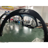 Tienda de campaña de cúpula X inflable negra, tienda sellada de aire deportiva inflable personalizada de 5x12 M para eventos al aire libre