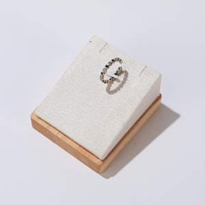 Minimalist Square Jewelry Display Stand with Wooden Base for <b>Ring</b> <b>Necklace</b> Showcase and Boutique Retail Presentation - Product Image 2