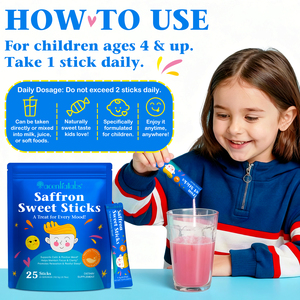 Acentiallabs Marque Privée Saveur Naturelle Safran Pixie Sticks 25 Paquets Compléments Alimentaires pour Enfants Équilibre de l'Humeur Boisson pour la Concentration - Product Image 5